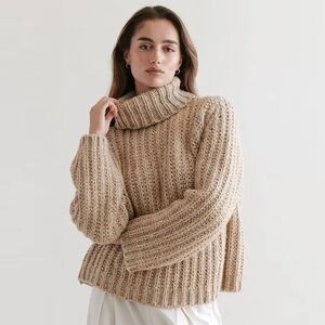 Jenni Kayne - Hudson Turtleneck - Camel Marl